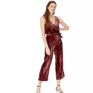 BB Dakota NWT Pretty Red Velvet Jumpsuit